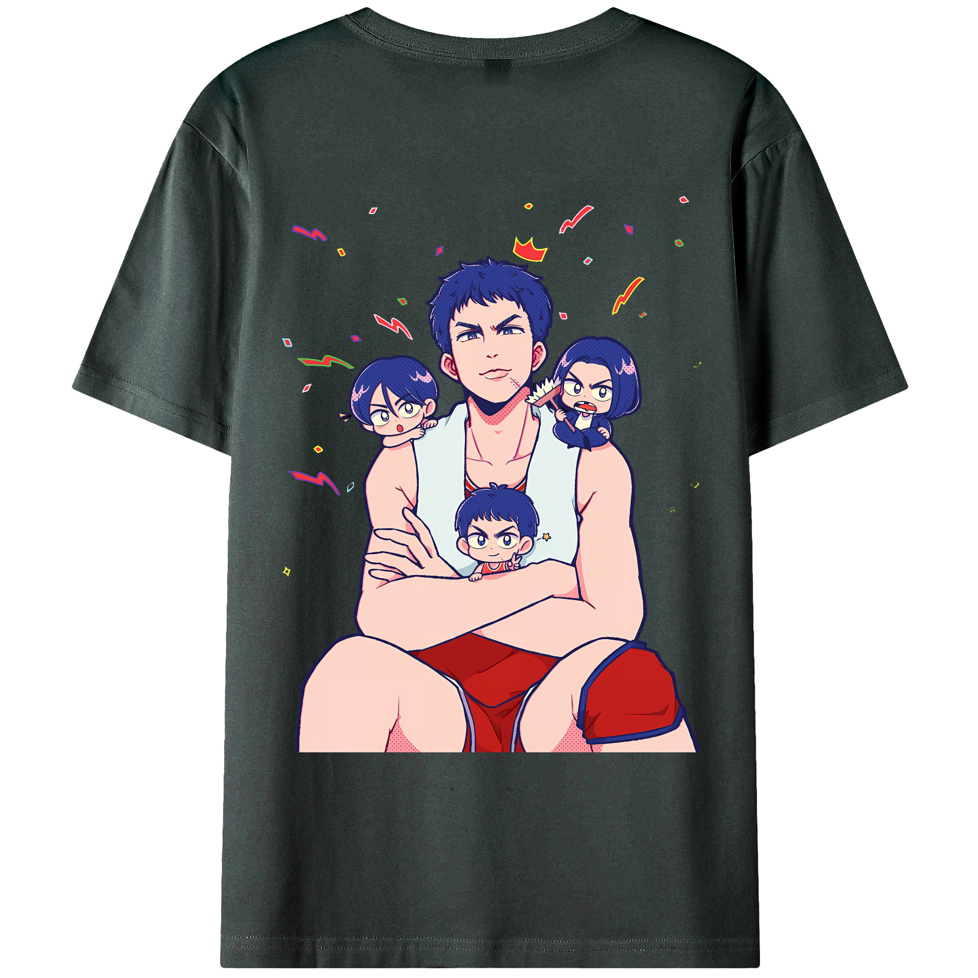（画像用） SLAM DUNK／スラムダンク 綿100％ メンズ半袖Tシャツ（バックプリント） 通気性